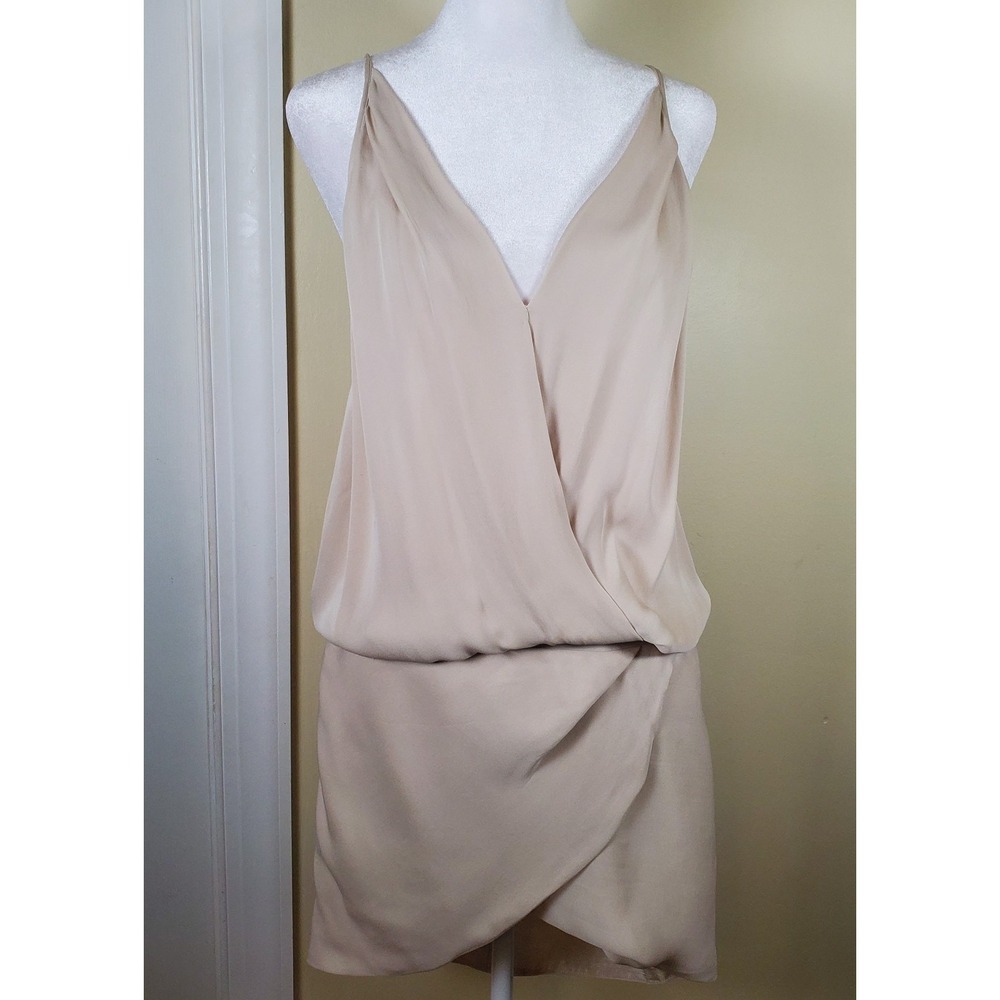 Mason Silk Dress Size 6 Ivory Cream Date Night Short Spaghetti Straps Slinky